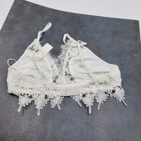 Line & Dot Francoise Bralette Lace in White Size M - Picture 8 of 9